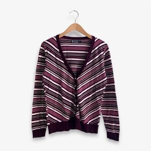 New York & Company 7th Avenue Design Studio Striped V-Neck Cardigan Women’s XL